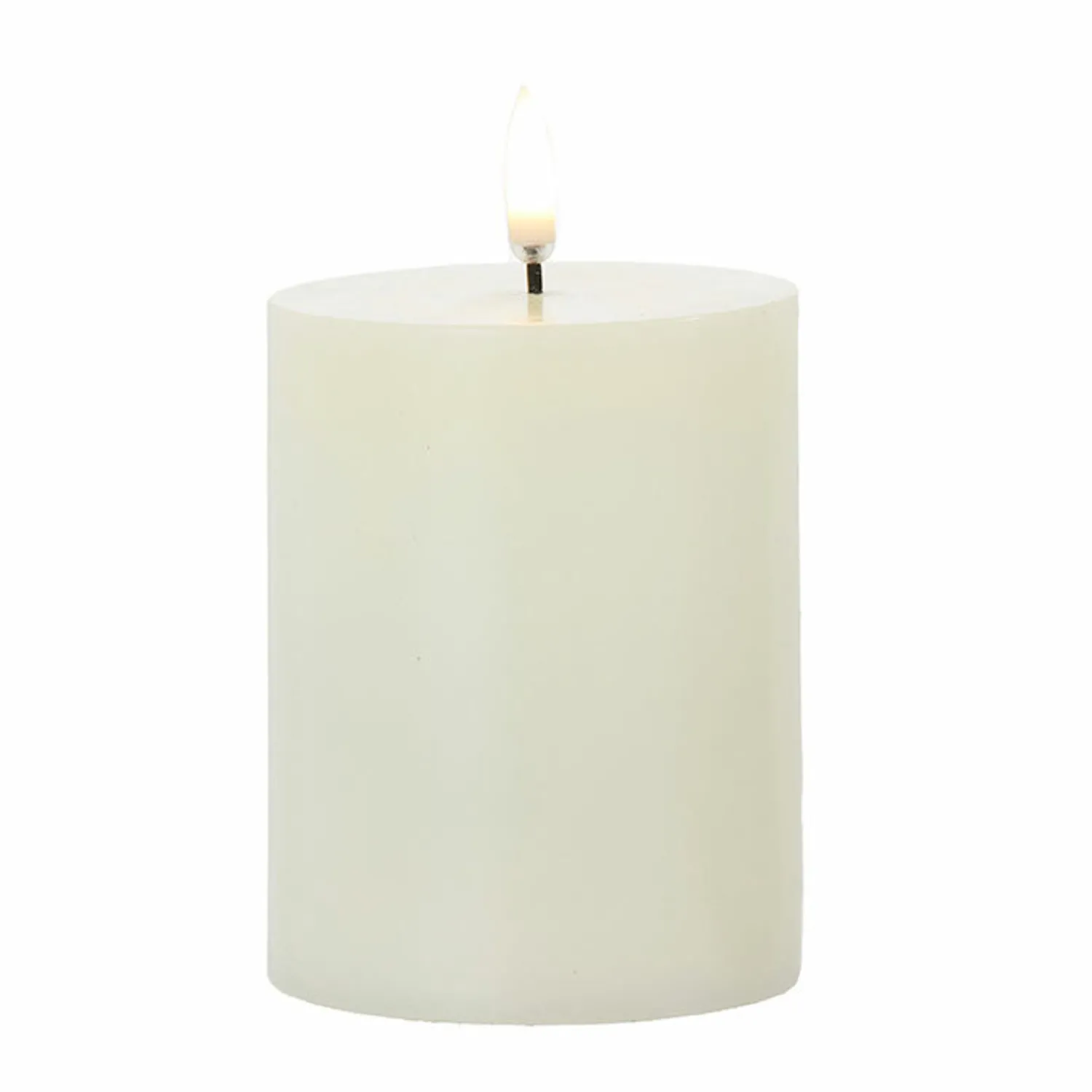 Clearance The Jolly Christmas Shop Uyuni 3" X 5", 7" Or 9" Ivory Flat Top Flicker Flame Pillar Candle