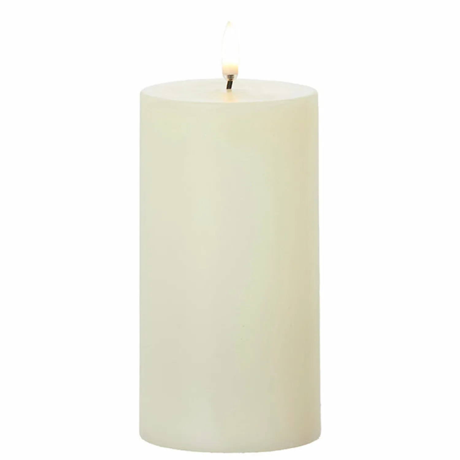 Clearance The Jolly Christmas Shop Uyuni 3" X 5", 7" Or 9" Ivory Flat Top Flicker Flame Pillar Candle