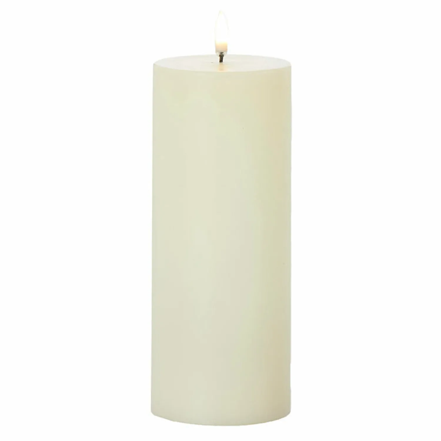 Clearance The Jolly Christmas Shop Uyuni 3" X 5", 7" Or 9" Ivory Flat Top Flicker Flame Pillar Candle