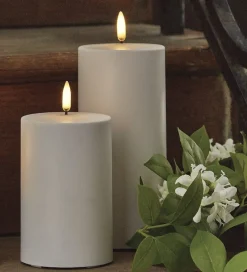 Outlet The Jolly Christmas Shop Uyuni 3" X 5" Or 7" Flat Top Moving Flame White Outdoor Pillar Battery Candle