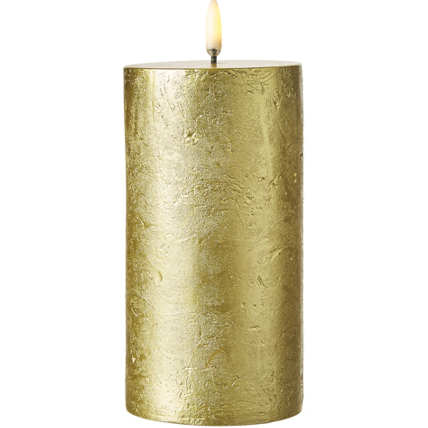 Outlet The Jolly Christmas Shop Uyuni 3" X 5" Or 7" Gold Texture Flat Top Flicker Flame Pillar Candle