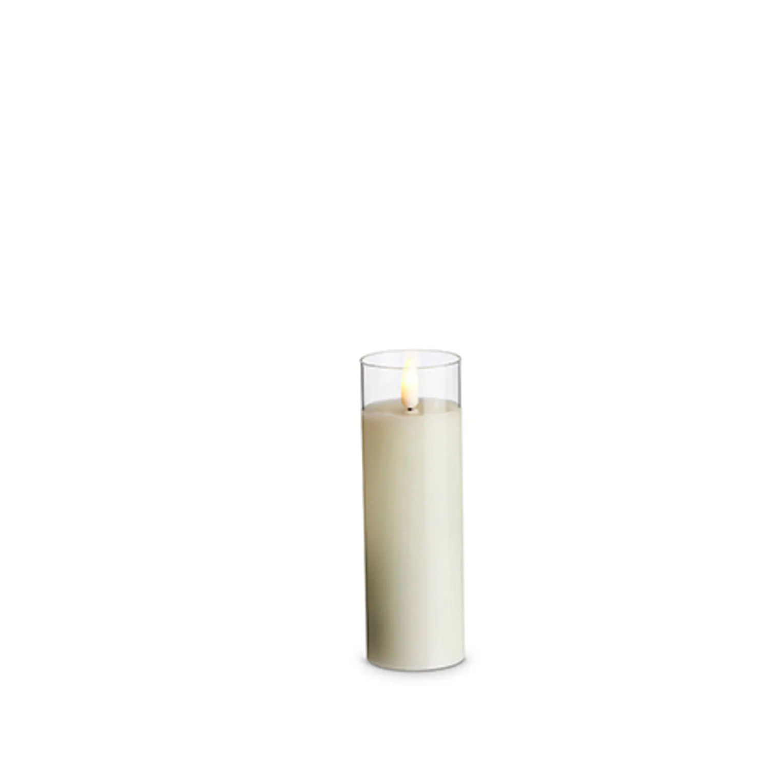 Clearance The Jolly Christmas Shop Uyuni Moving Flame Clear Glass Ivory Pillar Battery Candle