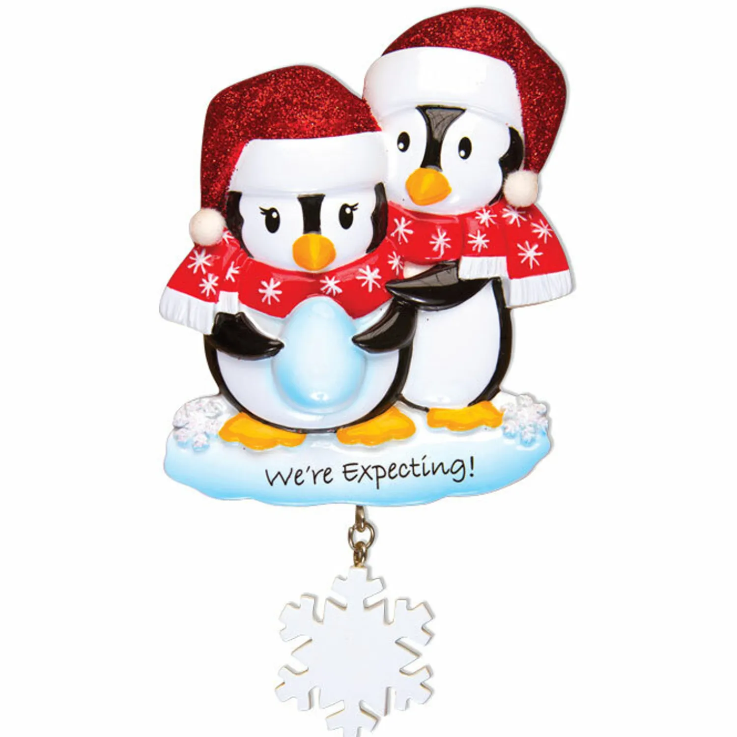 Best The Jolly Christmas Shop We're Expecting Penguin Couples Personalized Christmas Ornament