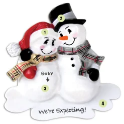 Outlet The Jolly Christmas Shop We're Expecting! Snowmen Personalized Christmas Ornament